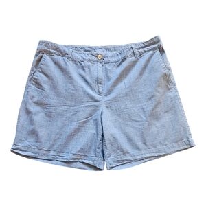 Talbots Women The Weekend Shorts Plus Chambray Light Blue Size 16 Preppy